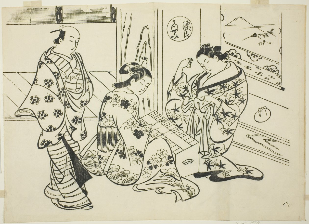 The Utsusemi Chapter fra "The Tale of Genji" (Genji Utsusemi), fra en serie Genji-parodier av Okumura Masanobu