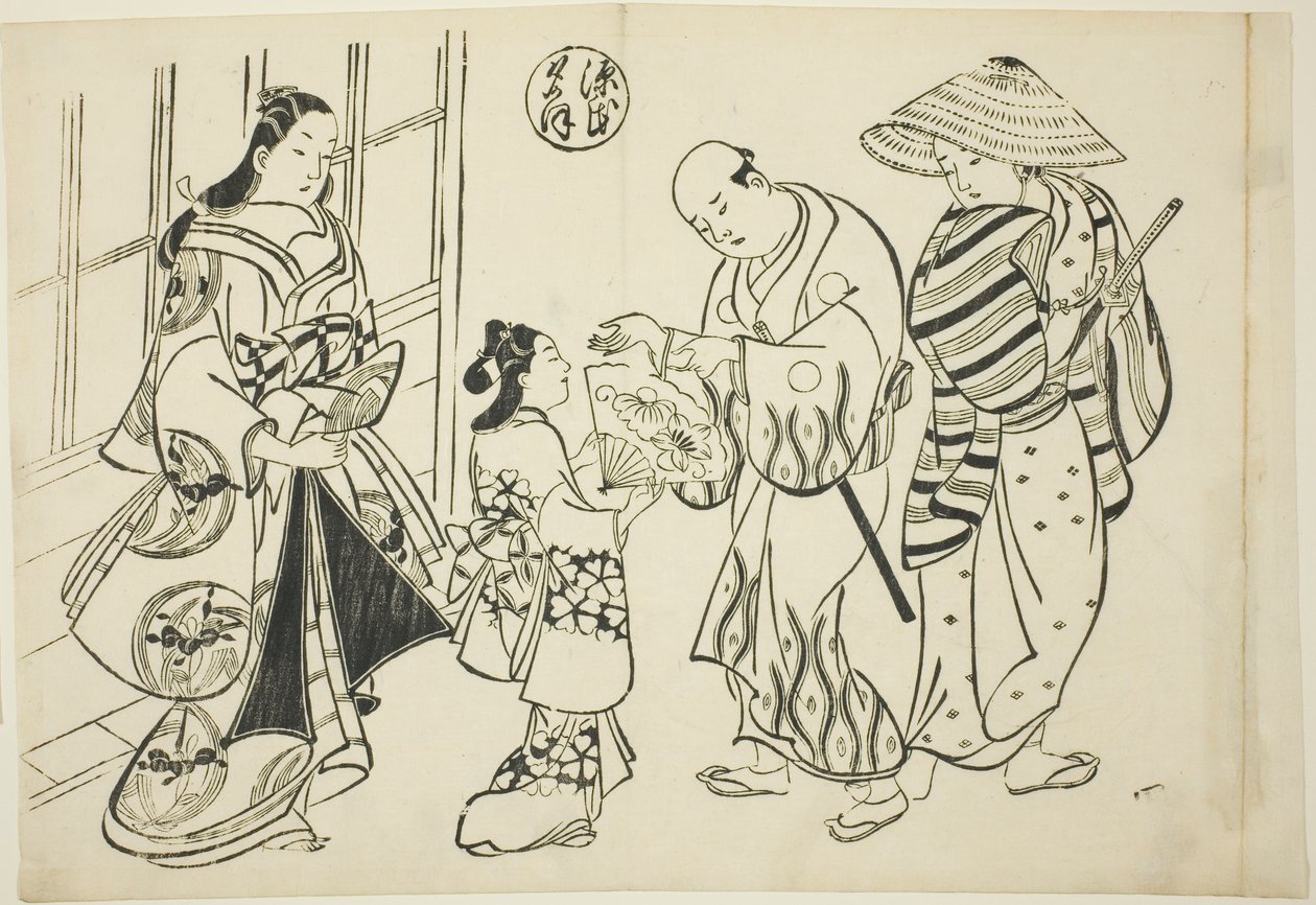The Yugao Chapter fra "The Tale of Genji" (Genji Yugao), fra en serie Genji-parodier av Okumura Masanobu