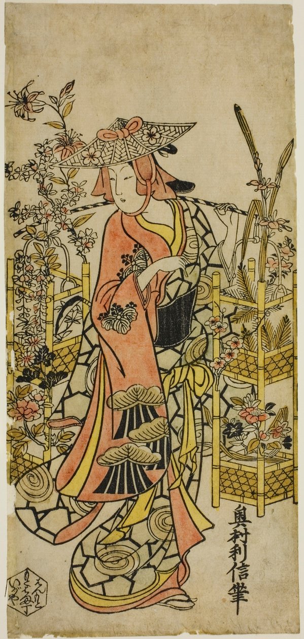 Skuespilleren Hayakawa Hatsuse som blomsterhandler av Okumura Toshinobu