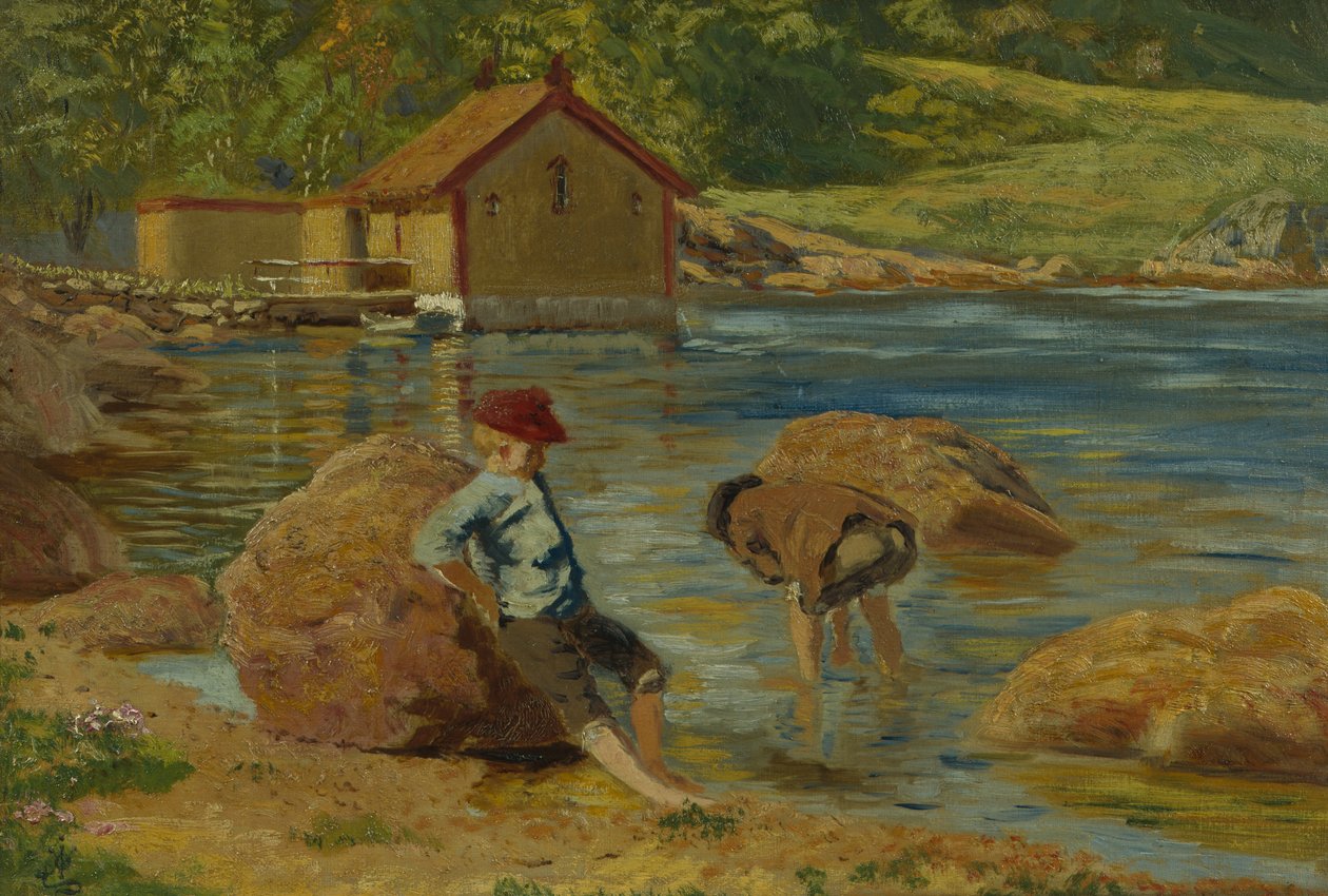 Landskap fra Skogfjorden av Olaf Isaachsen