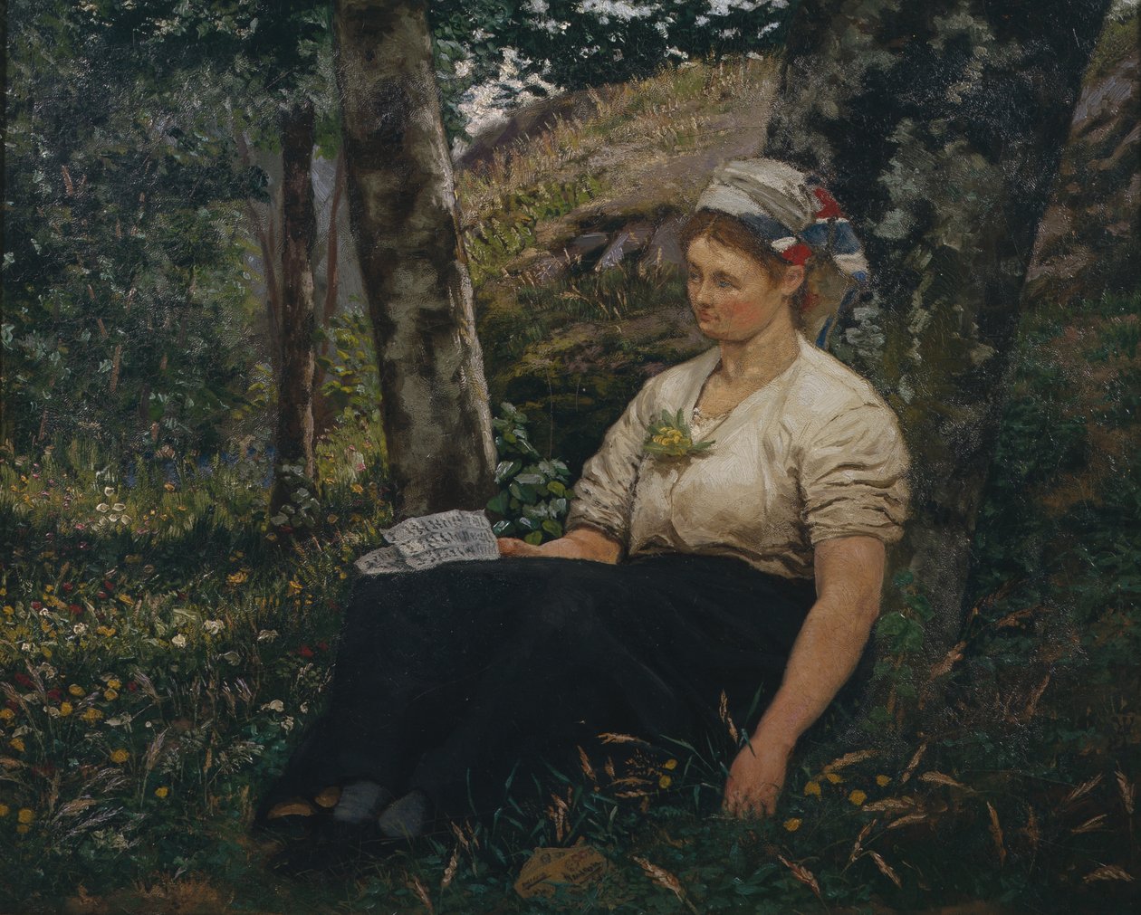 The Letter (olje på lerret) av Olaf Isaachsen