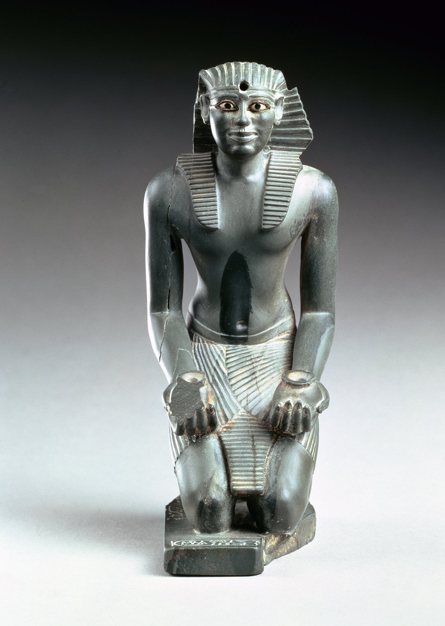 Knelende figur av Pepi I (2289-2255 f.Kr.) (grønn skifer) av Old Kingdom Egyptian