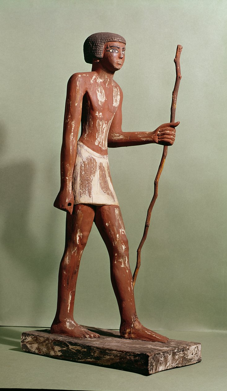 Modell av en tjenestemann (malt tre) av Old Kingdom Egyptian