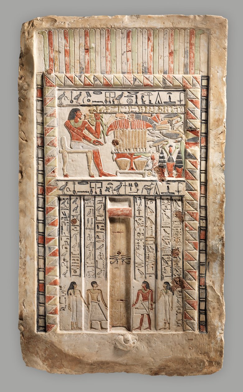 False Door of the Royal Sealer Neferiu, ca. 2150–2010 f.Kr. (kalkstein, maling) av Old Kingdom Egyptian
