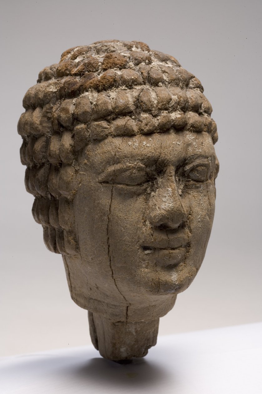 Hodet til en mann (tre) (se også 249003-5) av Old Kingdom Egyptian