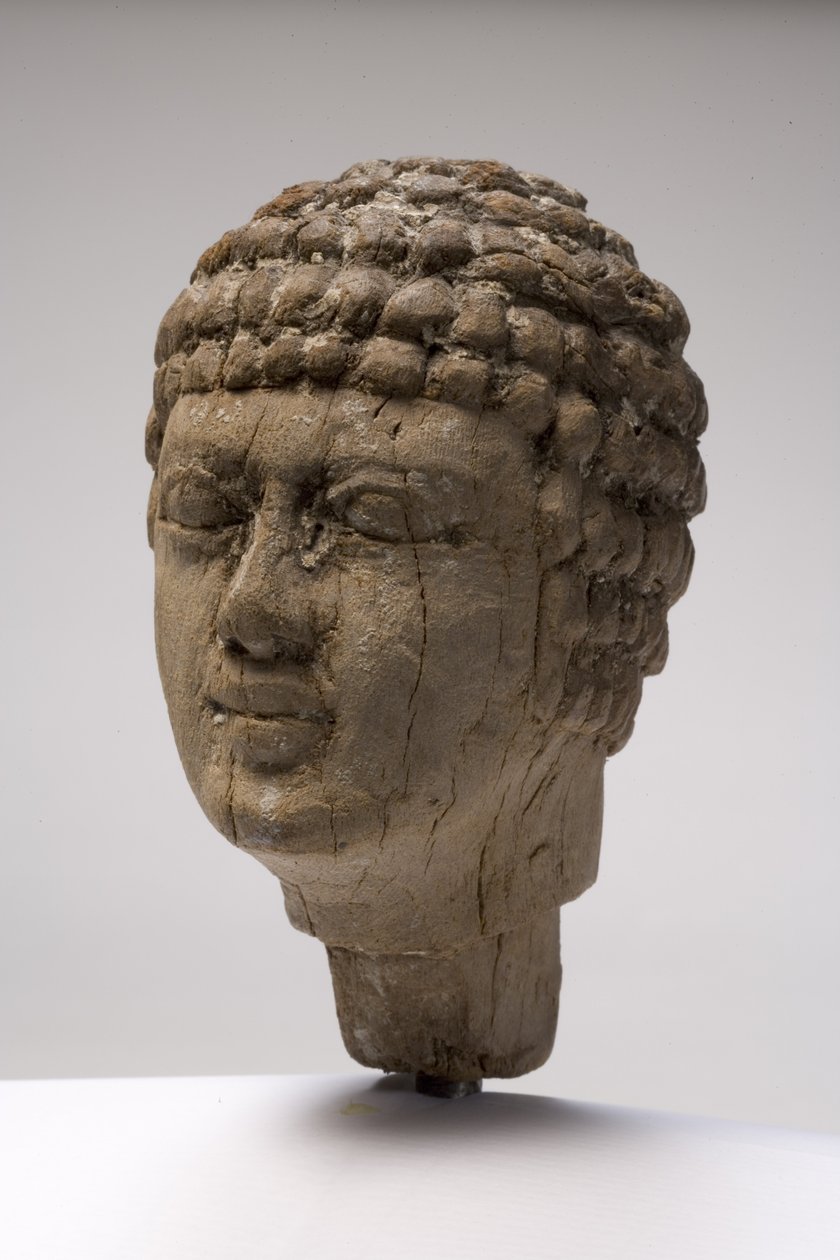 Hodet til en mann (tre) (se også 249004-6) av Old Kingdom Egyptian