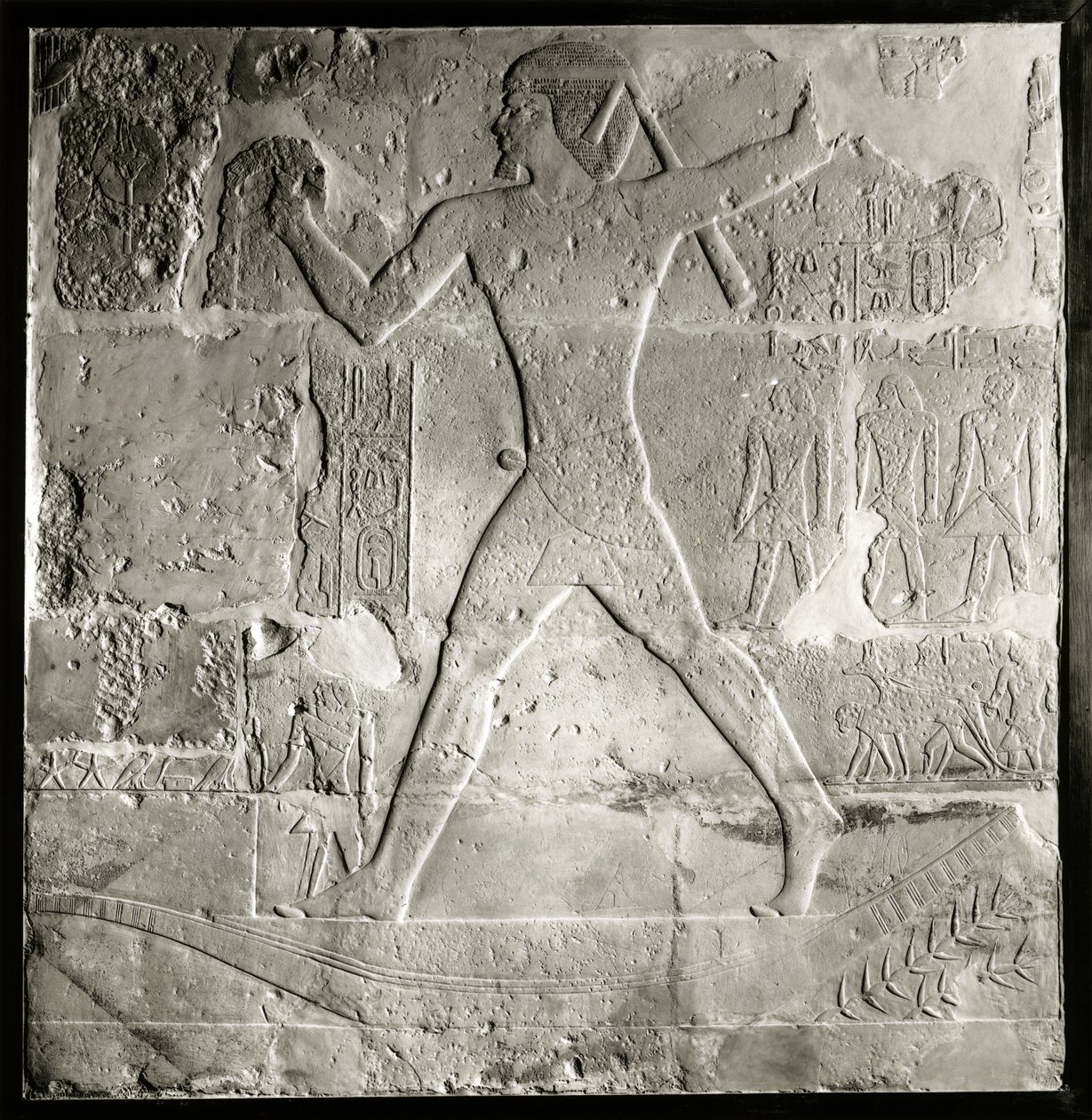 Adelsmann på jakt på Nilen, 2600–2500 f.Kr. (kalkstein) av Old Kingdom Egyptian