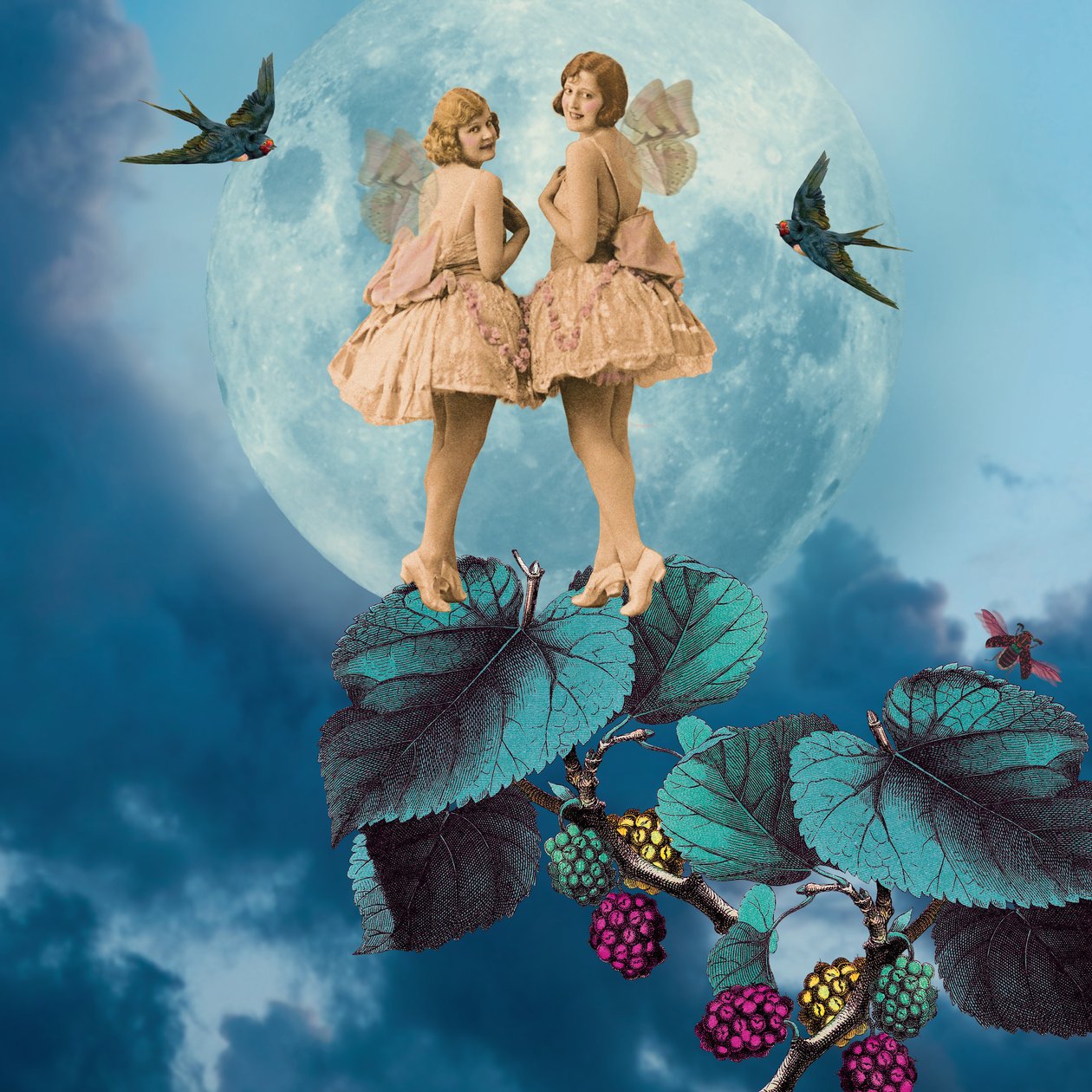 Blue Moon, 2014, (digital collage) av Olga Snell