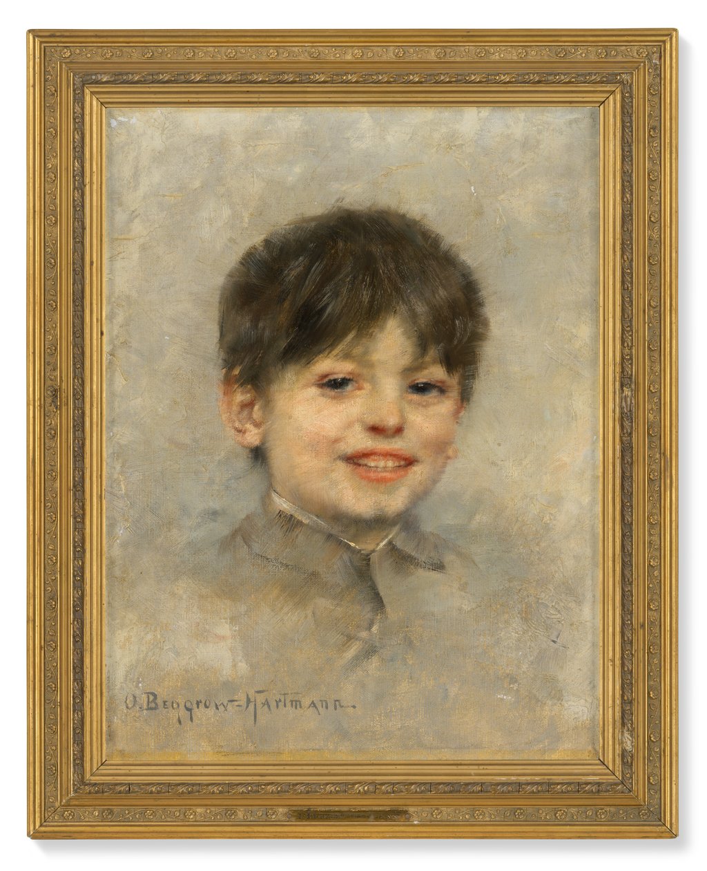 Portrett av en gutt (olje på lerret) av Olga Beggrov Hartmann