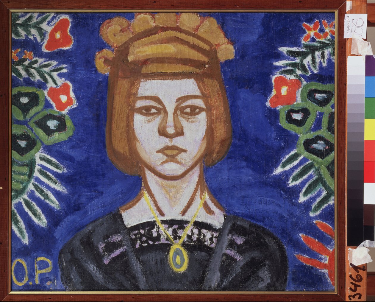 Selvportrett. Maleri av Olga Vladimirovna Rozanova (1886-1918), olje på lerret, rundt 1912. Russisk kunst, 20. århundre, avantgarde. Statens kunstmuseum, Ivanovo (Russland). av Olga Wladimirowna  Rosanowa