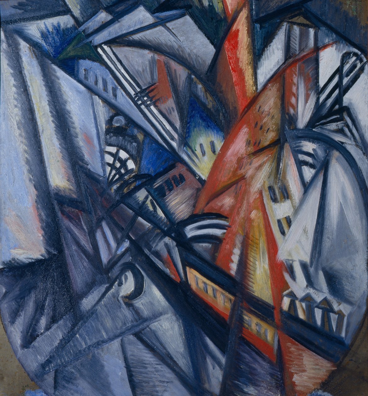 Brann i byen, 1913 av Olga Rozanova