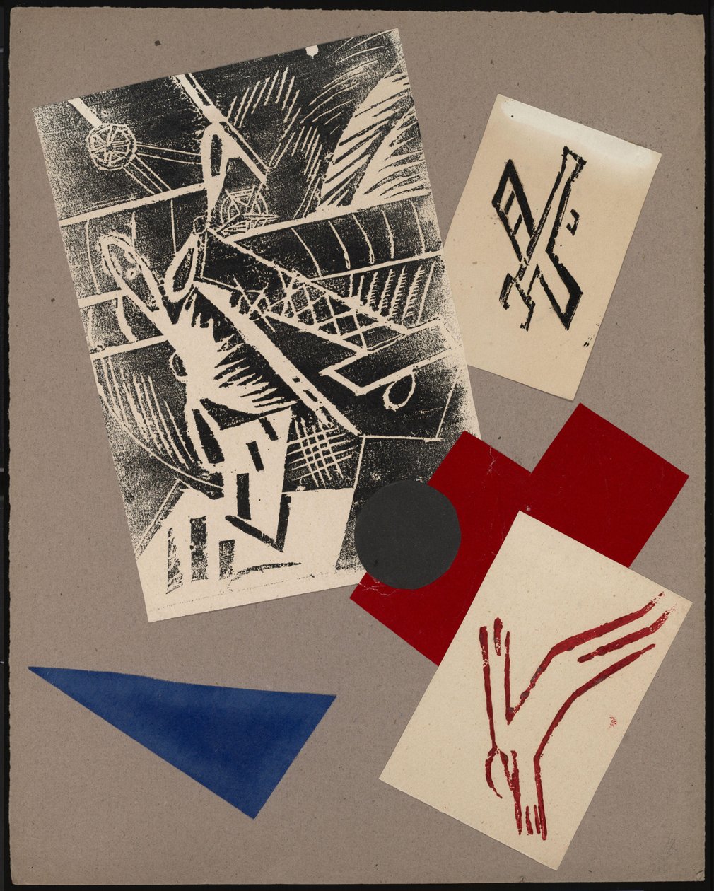 Illustrasjon til boken The War av Aleksey Kruchenykh, 1916 av Olga Rozanova