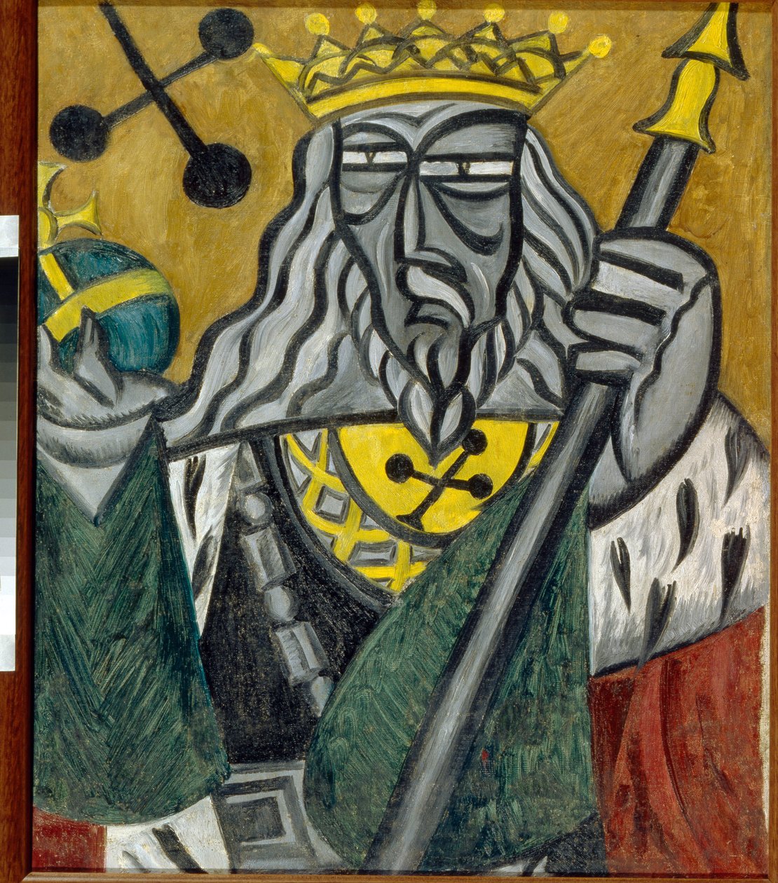 King of clubs - Maleri av Olga Vladimirovna Rozanova (1886-1918), olje på lerret (80,5x68 cm) av Olga Wladimirowna  Rosanowa