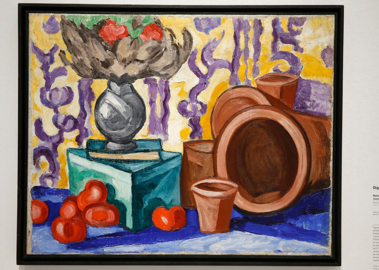 Stilleben med tomater, tidlig på 1910-tallet (olje på lerret) av Olga Wladimirowna  Rosanowa