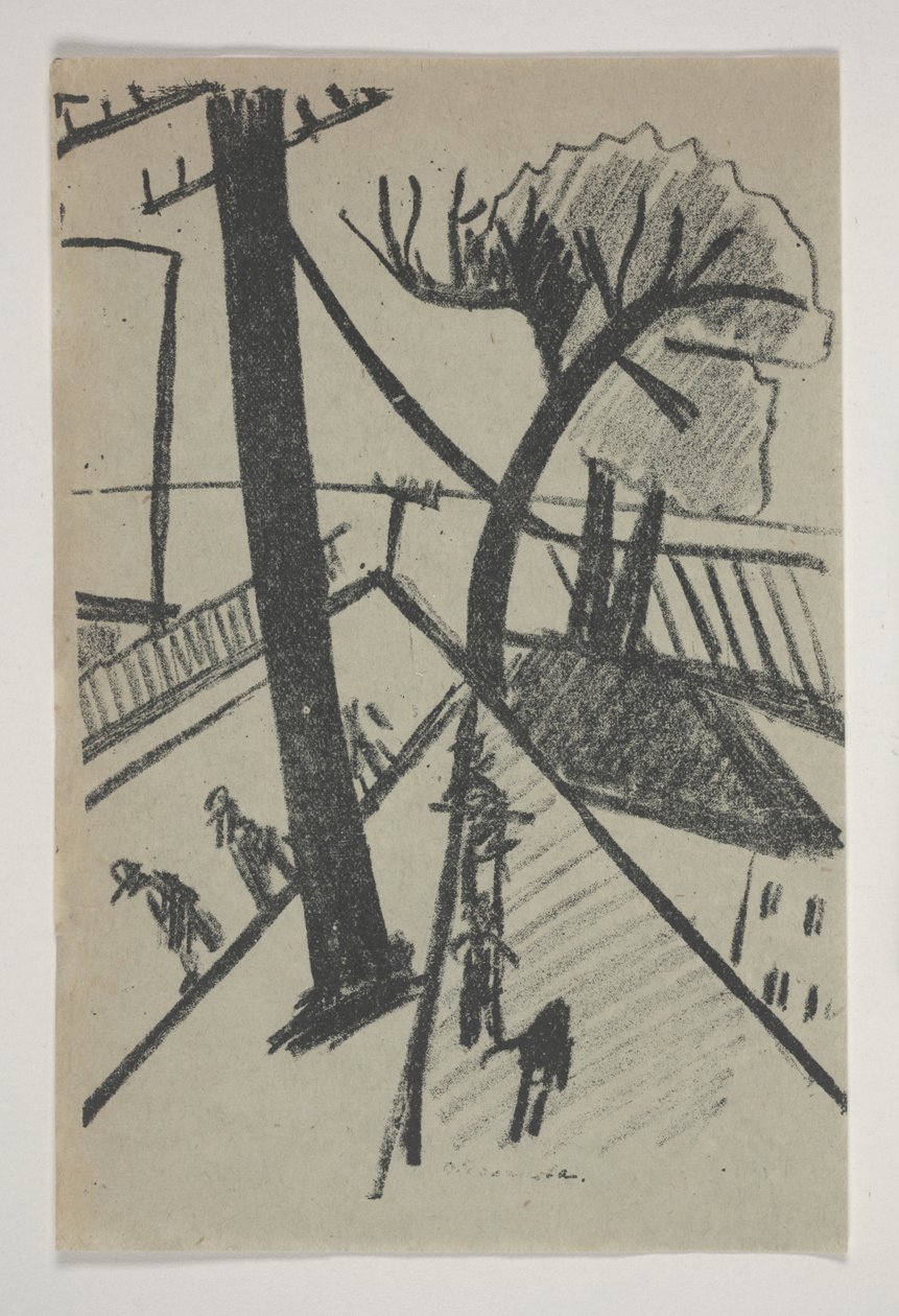 Uten tittel (Futurist City Scene) fra "Poetry of Mayakovsky" av Olga Wladimirowna  Rosanowa