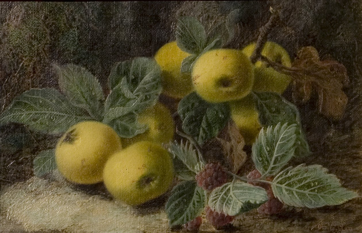 Kvede og bjørnebær, ca. 1893 av Oliver Clare