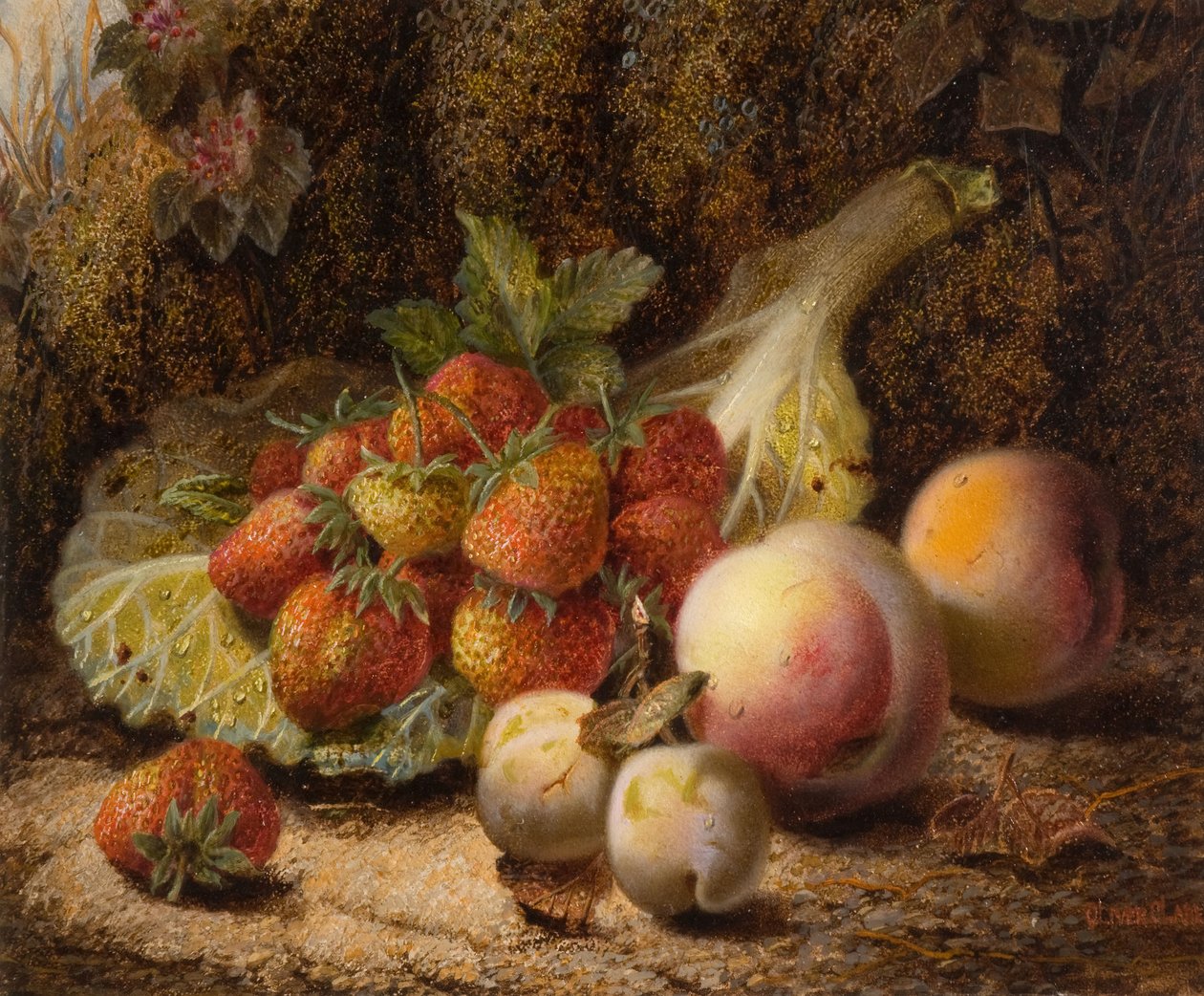 Stilleben med jordbær, 1916. av Oliver Clare