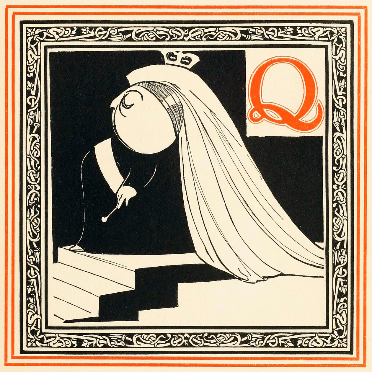Q is the Queen, så edel og fri, fra An Alphabet of Celebrities, pub. 1899. av Oliver Hereford