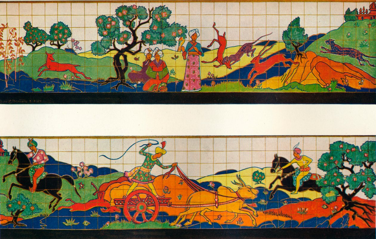British Empire Exhibition Decoration for Restaurant Exterior, c1924. av Oliver Percy Bernard