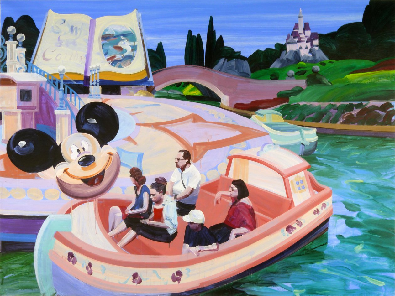 Boarding for Cythera, 2015 (akryl på lerret) av Olivier Morel