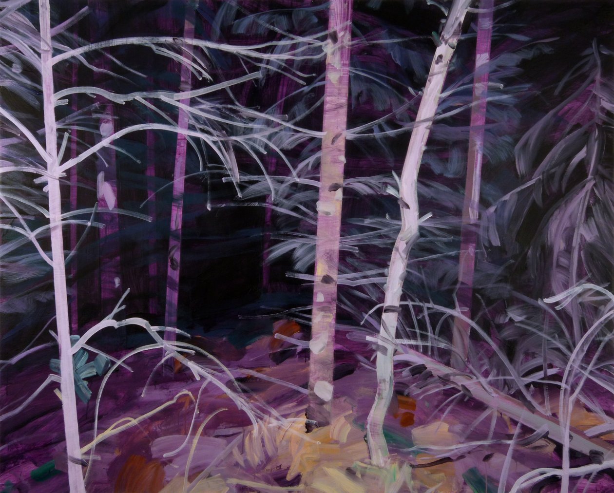 Black Forest 10 ,2019 (akryl på lerret) av Olivier Morel