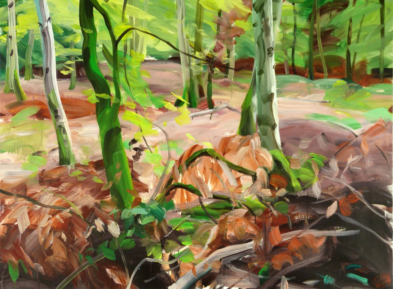 Forest 11,2015 (akryl på lerret) av Olivier Morel