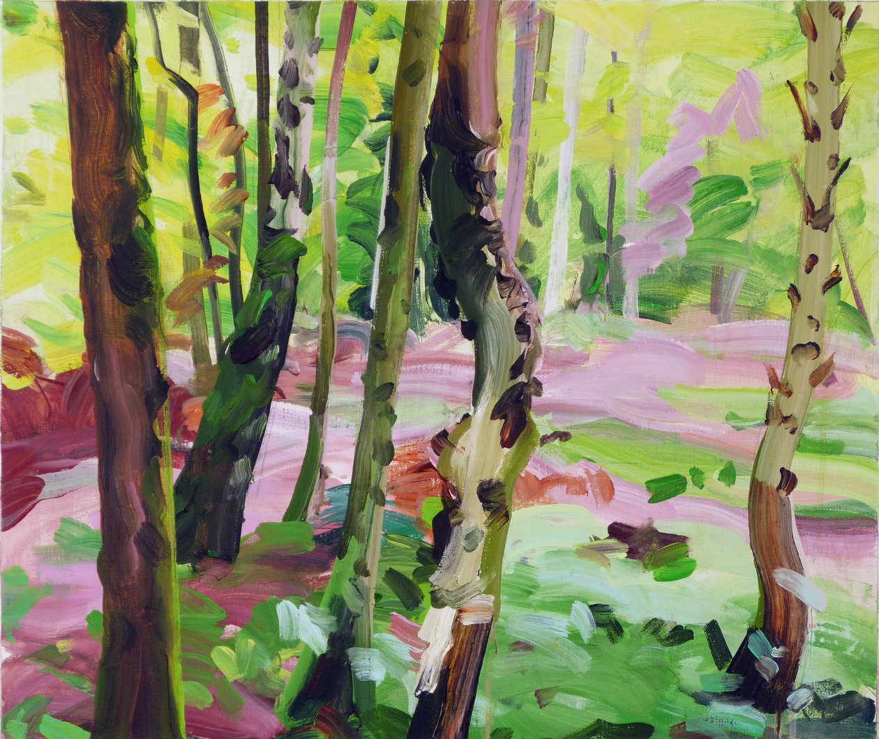 Forest 15,2017 (akryl på lerret) av Olivier Morel