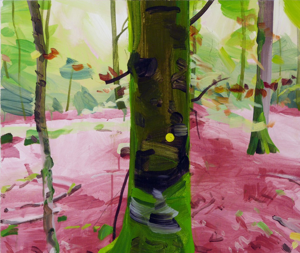 Forest 18,2017 (akryl på lerret) av Olivier Morel