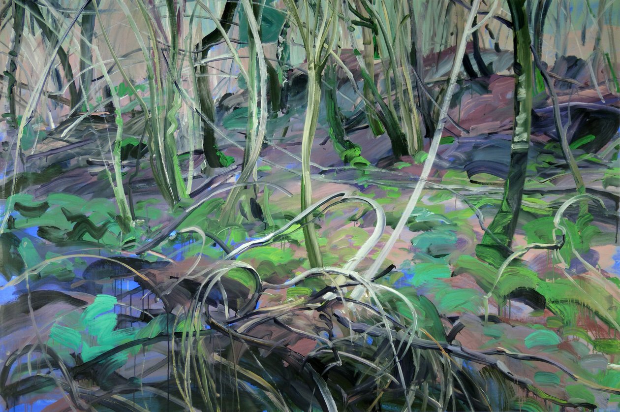 Forest 1,2014 (akryl på lerret) av Olivier Morel