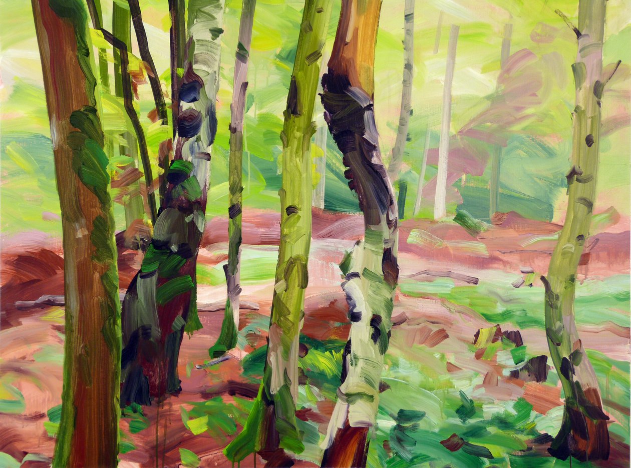 Forest 21,2017 (akryl på lerret) av Olivier Morel