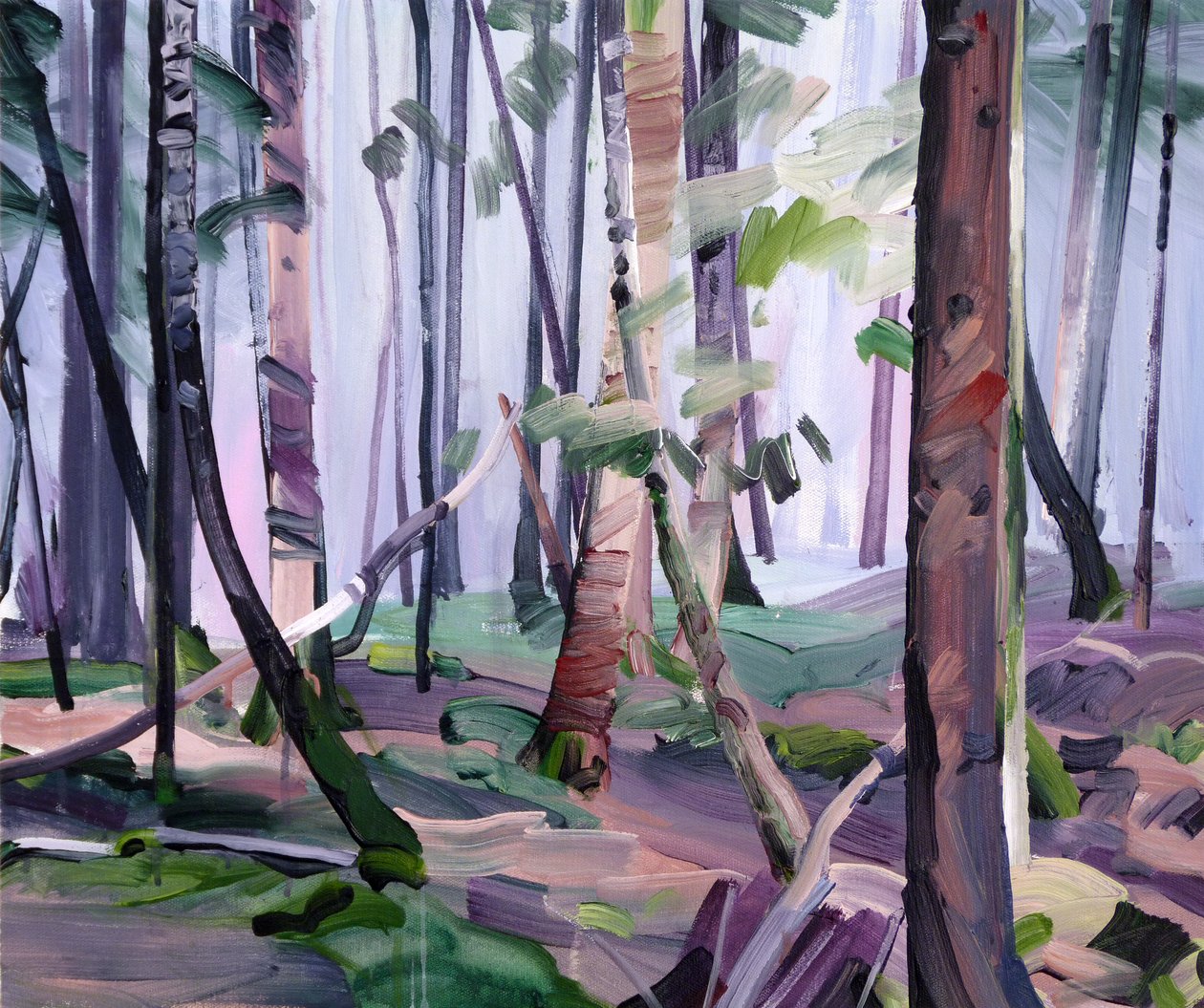Forest 22,2017 (akryl på lerret) av Olivier Morel