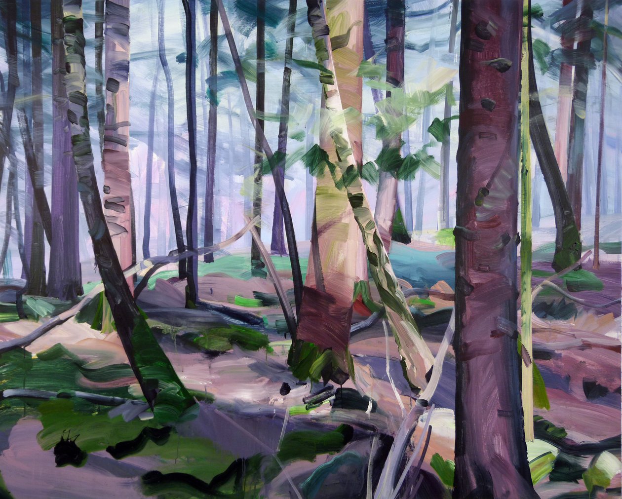 Forest 23,2017 (akryl på lerret) av Olivier Morel