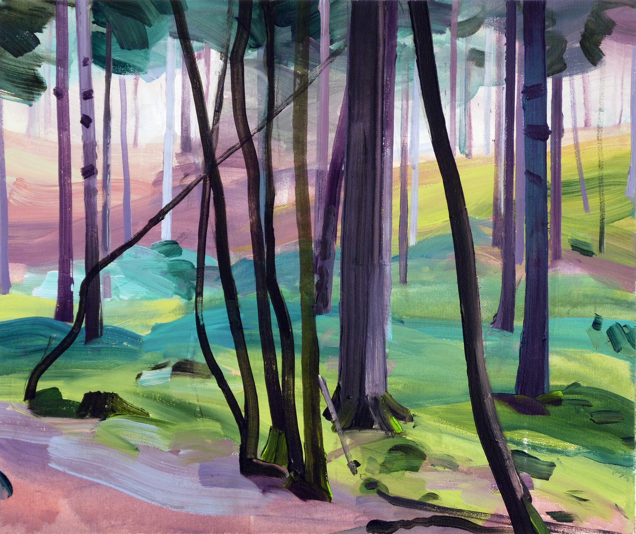Forest 26,2017 (akryl på lerret) av Olivier Morel