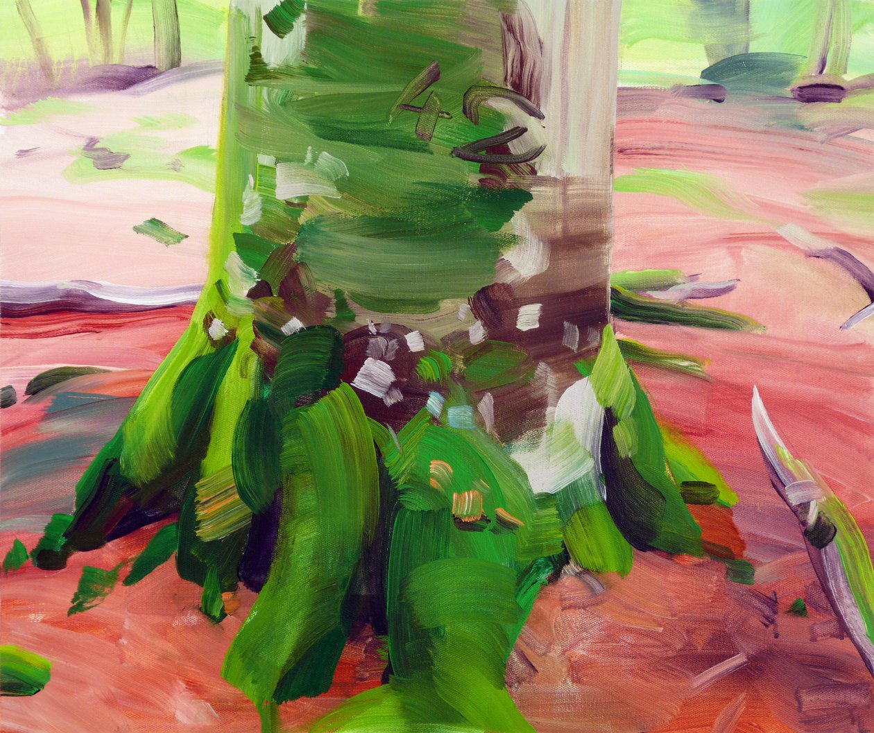 Forest 27,2017 (akryl på lerret) av Olivier Morel