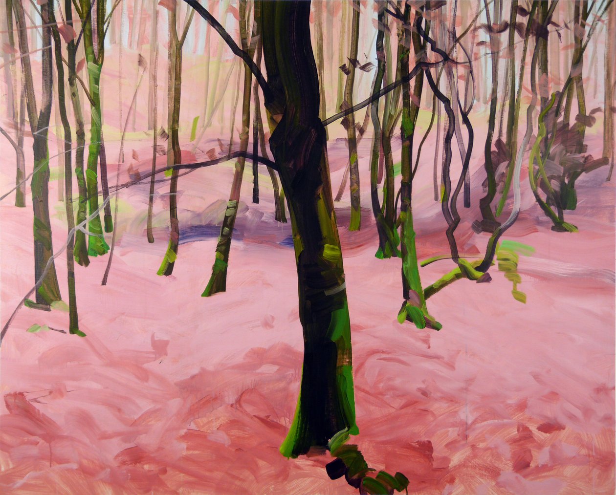 Forest 29,2017 (akryl på lerret) av Olivier Morel