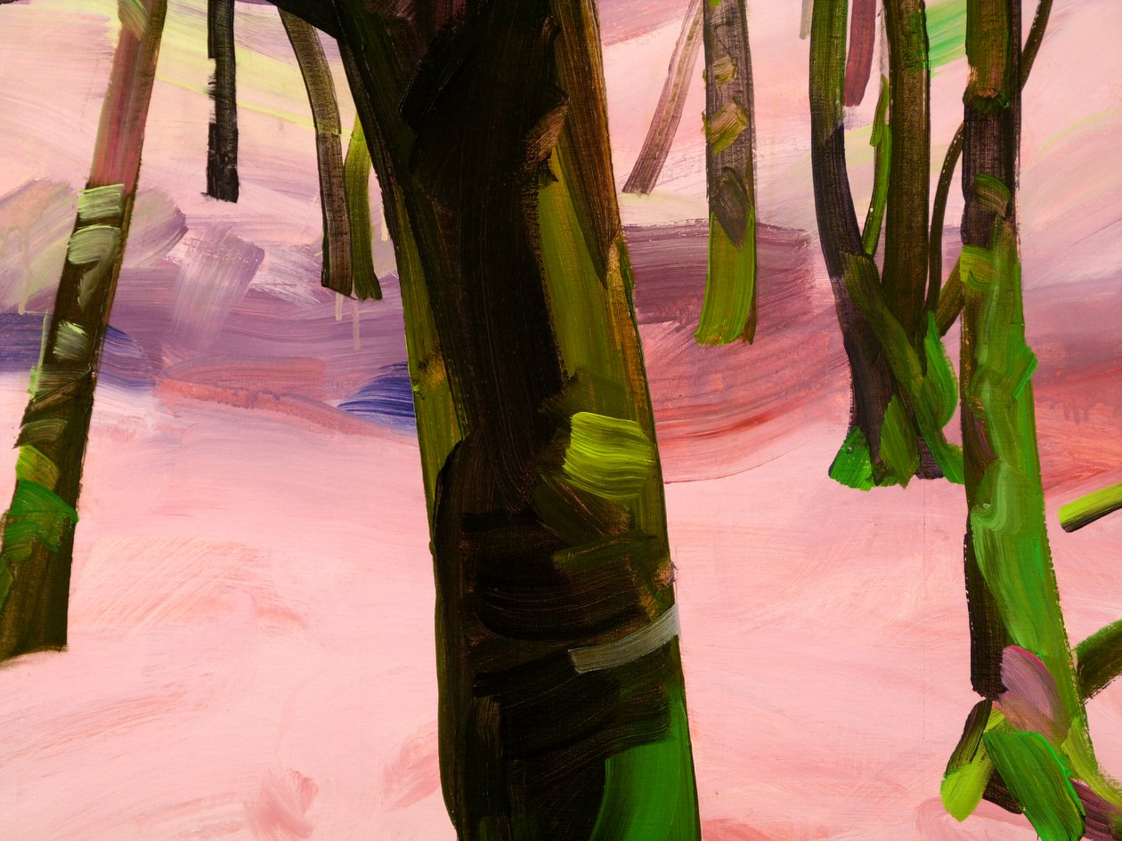Forest 29, detalj, 2017 (akryl på lerret) av Olivier Morel