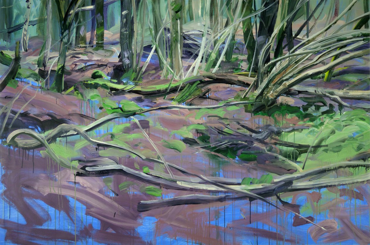 Forest 2, 2014 (akryl på lerret) av Olivier Morel