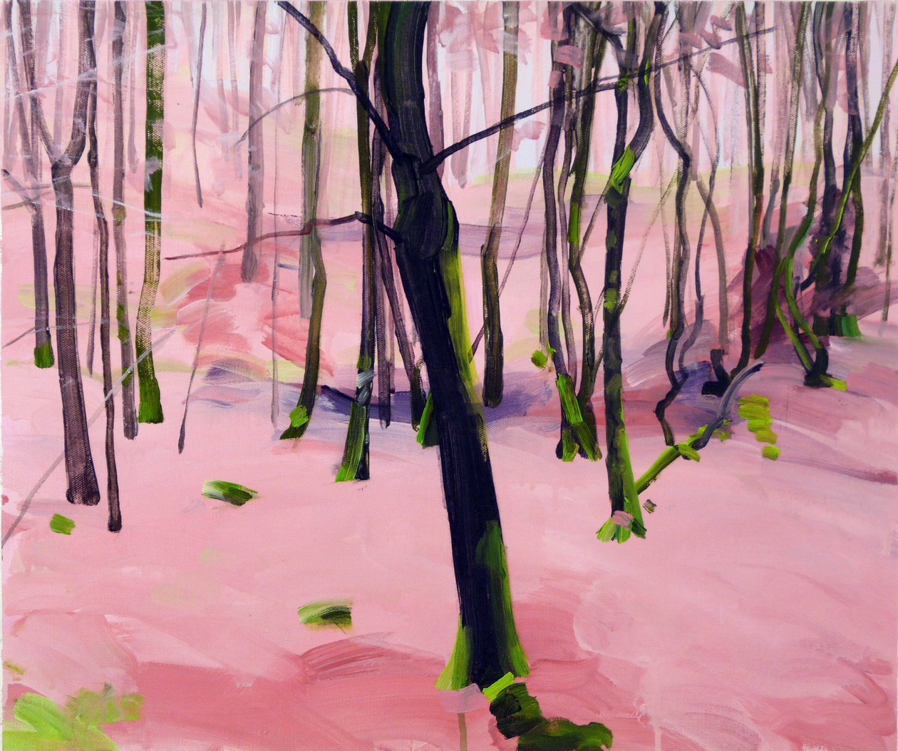 Forest 30,2017 (akryl på lerret) av Olivier Morel