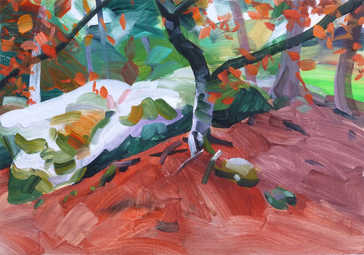 Forest 31,2018 (akryl på lerret) av Olivier Morel