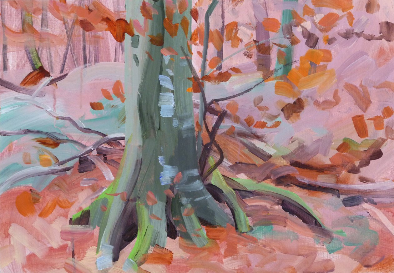 Forest 32,2018 (akryl på lerret) av Olivier Morel
