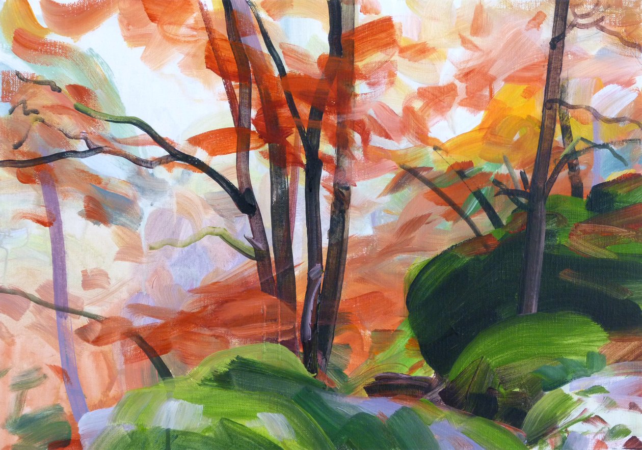 Forest 34,2018 (akryl på lerret) av Olivier Morel