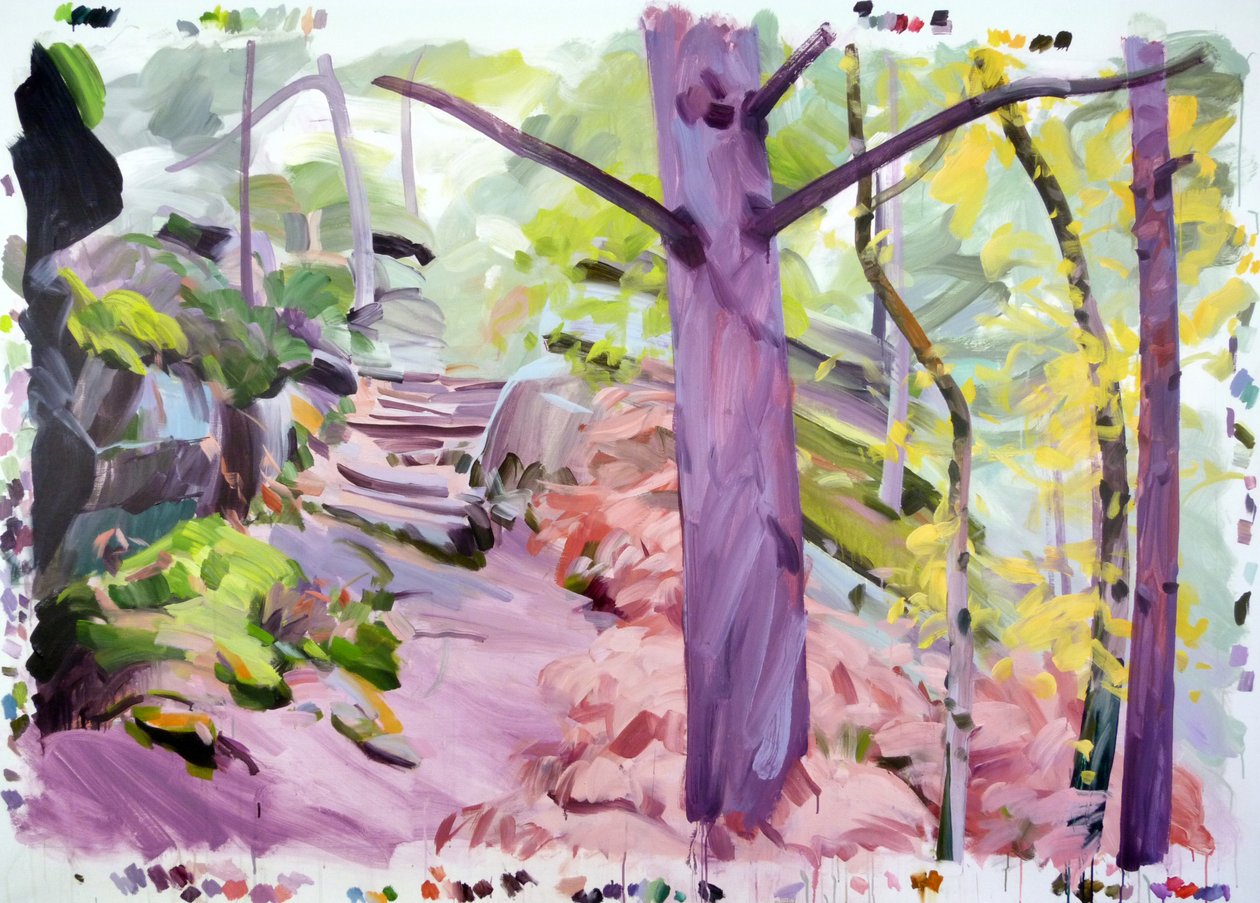 Forest 35,2018 (akryl på lerret) av Olivier Morel