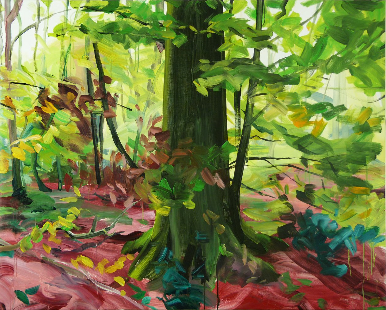 Forest 3, 2014 (akryl på lerret) av Olivier Morel