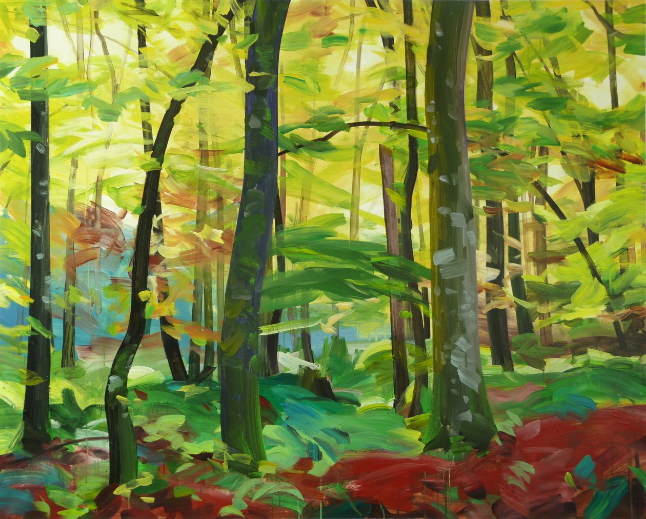Forest 4,2015 (akryl på lerret) av Olivier Morel