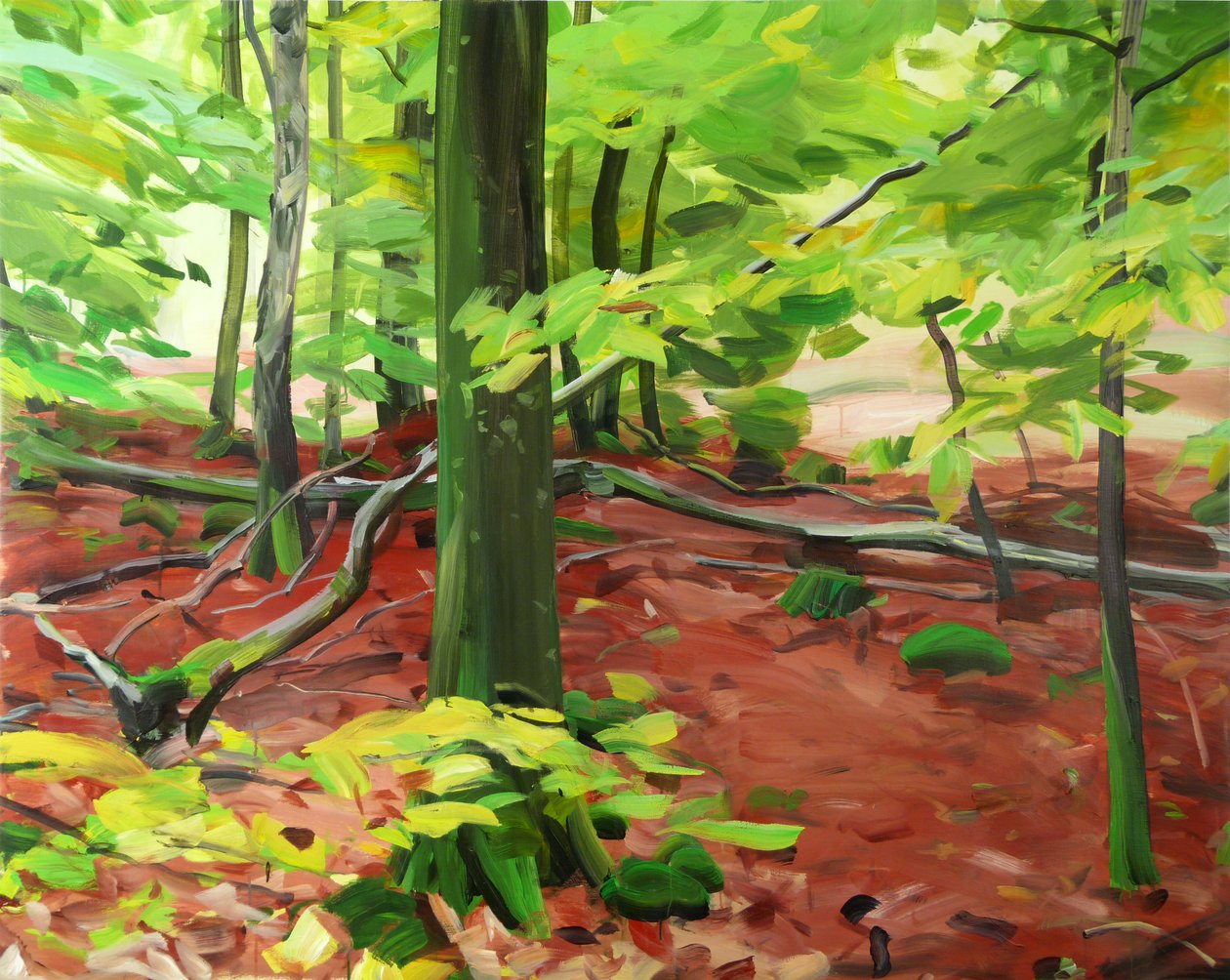 Forest 5, 2015 (akryl på lerret) av Olivier Morel