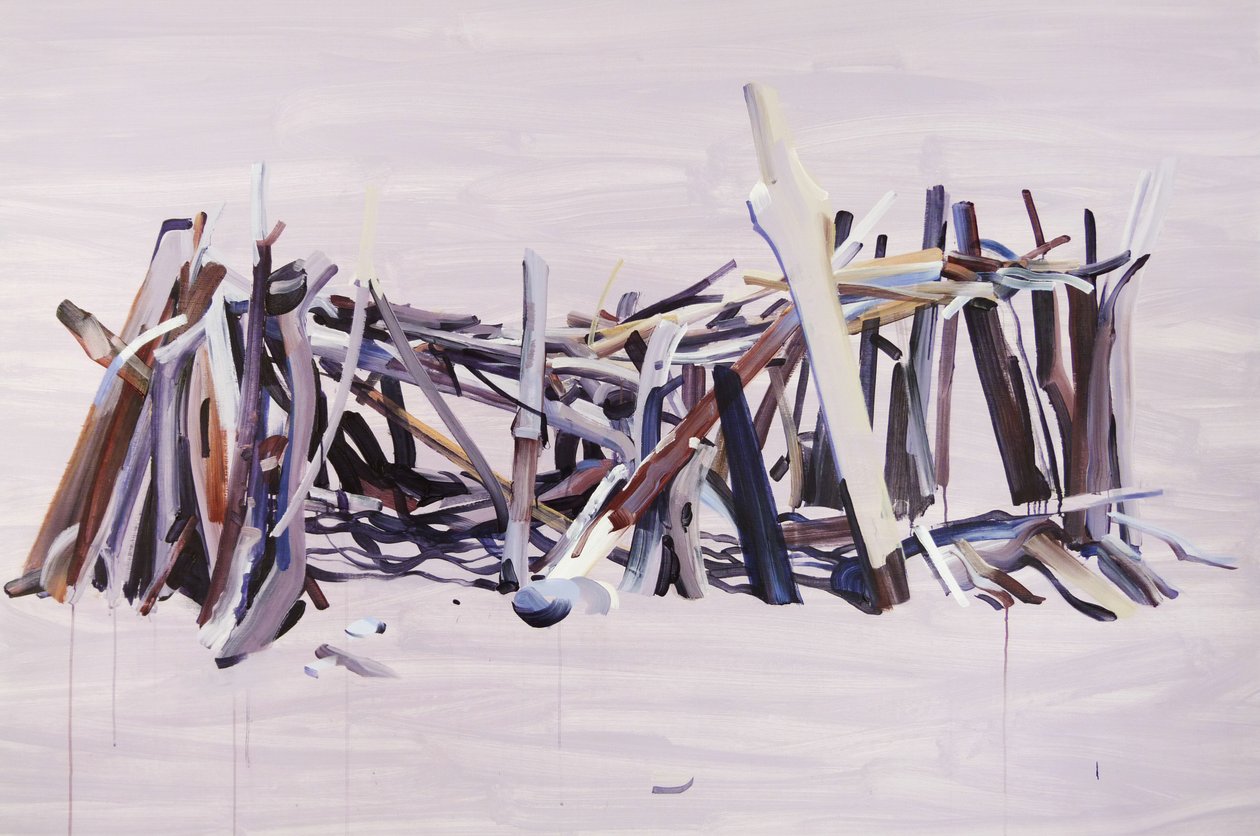 Maison02, 2015 (akryl på lerret) av Olivier Morel