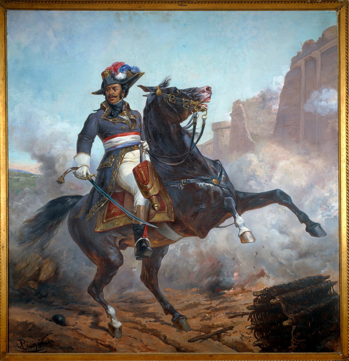 Ridesportrett av general Alexandre Davy Dumas (1762-1806) far til Alexandre Dumas. Maleri av Olivier Pichat (cirka 1825-1912) av Olivier Pichat