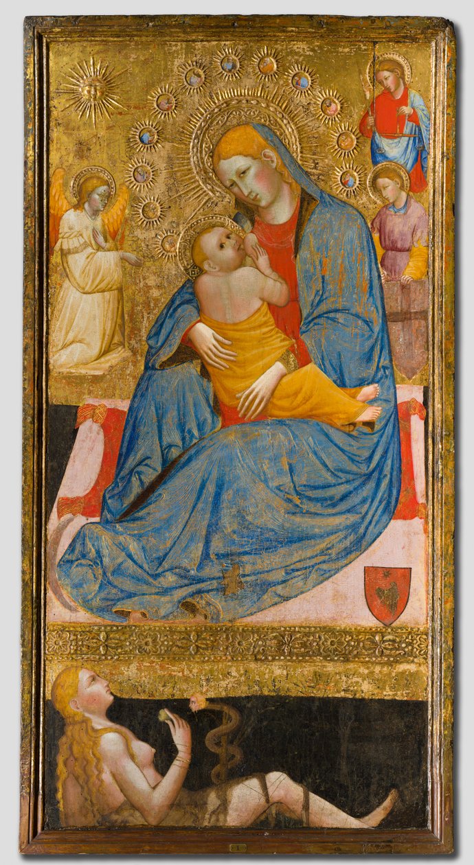 Ydmykhetens Madonna med Evas fristelse, ca. 1400. av Olivuccio di Ciccarello