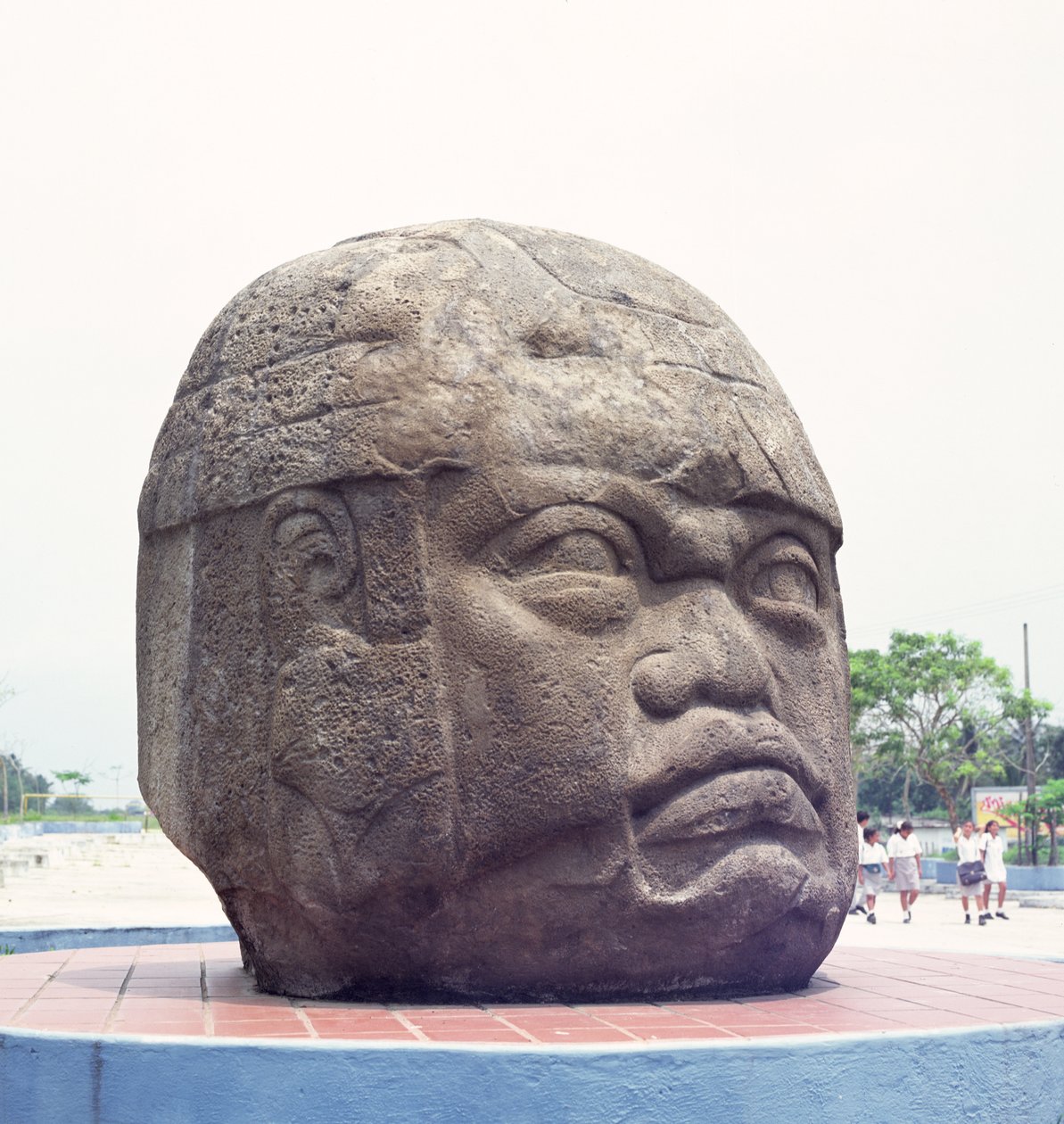 Colossal Head fra San Lorenzo, Veracruz, Mexico, preklassisk (basalt) av Olmec