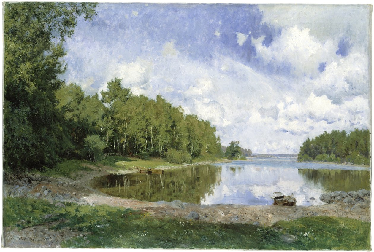 Sjøutsikt ved Engelsberg, Västmanland, 1893 av Olof Per Ulrik Arborelius